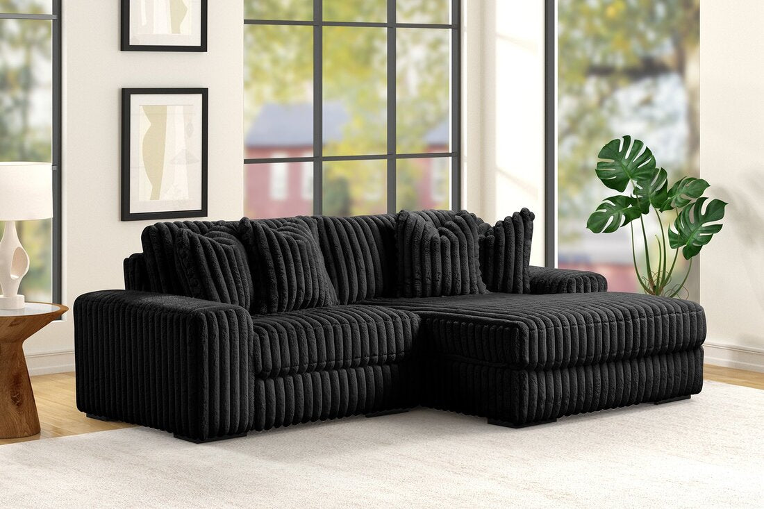 SUNDAY2 CORDUROY BLACK 2PC Sectional
