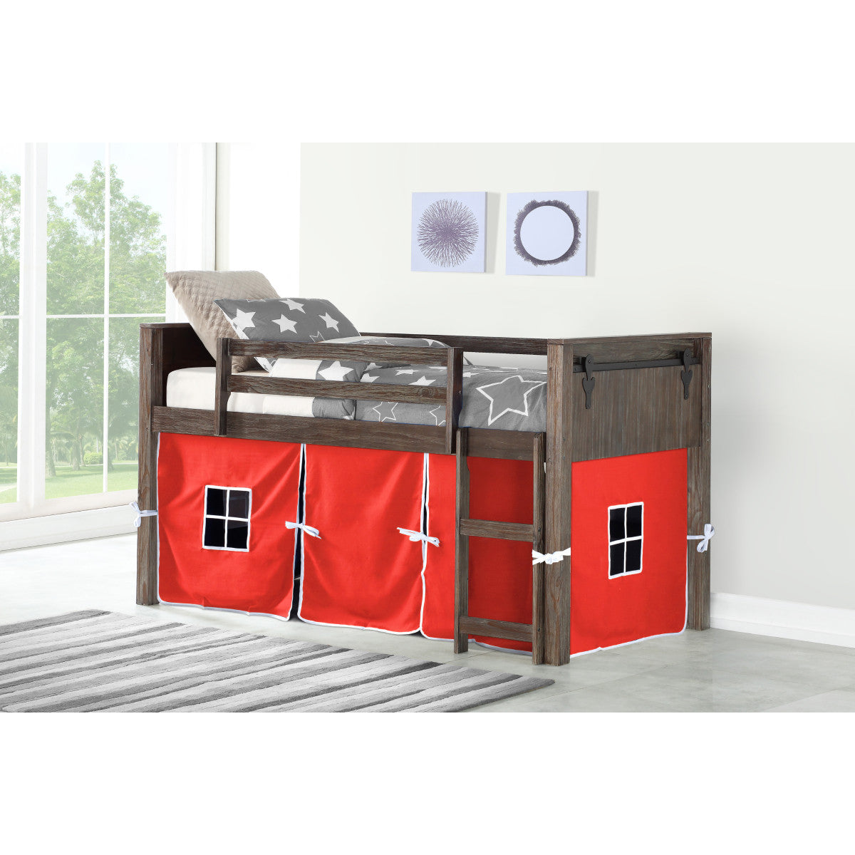 BARN DOOR LOW LOFT BRUSHED SHADOW W/RED TENT KIT