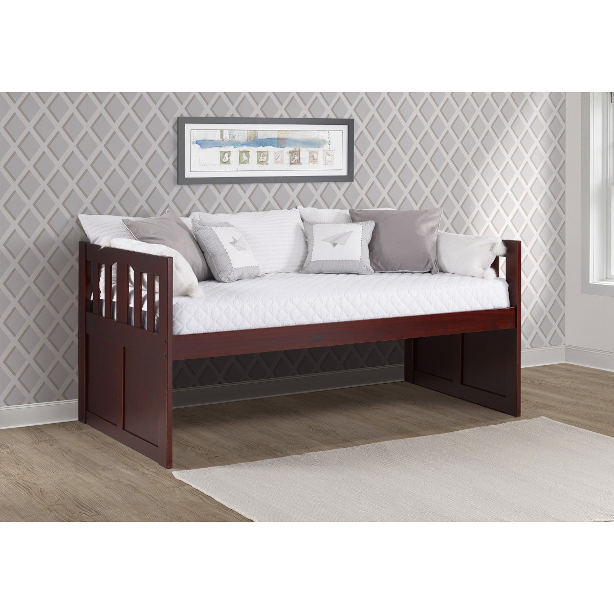 TWIN MISSION CAPTAINS BED MERLOT