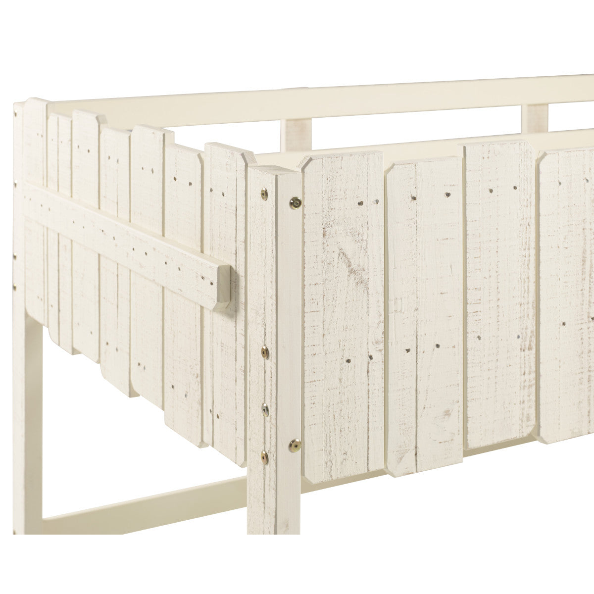TWIN PICKET FENCE LOW LOFT W/DRAWERS RUSTIC SAND
