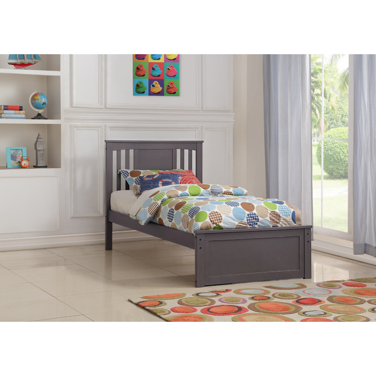 TWIN PRINCETON BED SLATE GREY