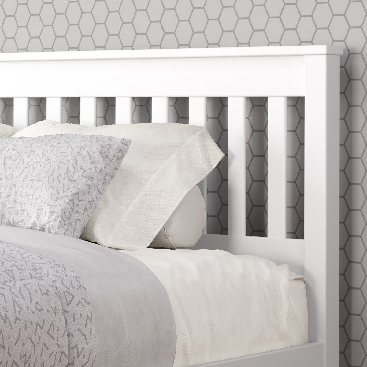 FULL CONTEMPO BED WITH DUAL UNDER BED DRAWERS WHITE FINISH