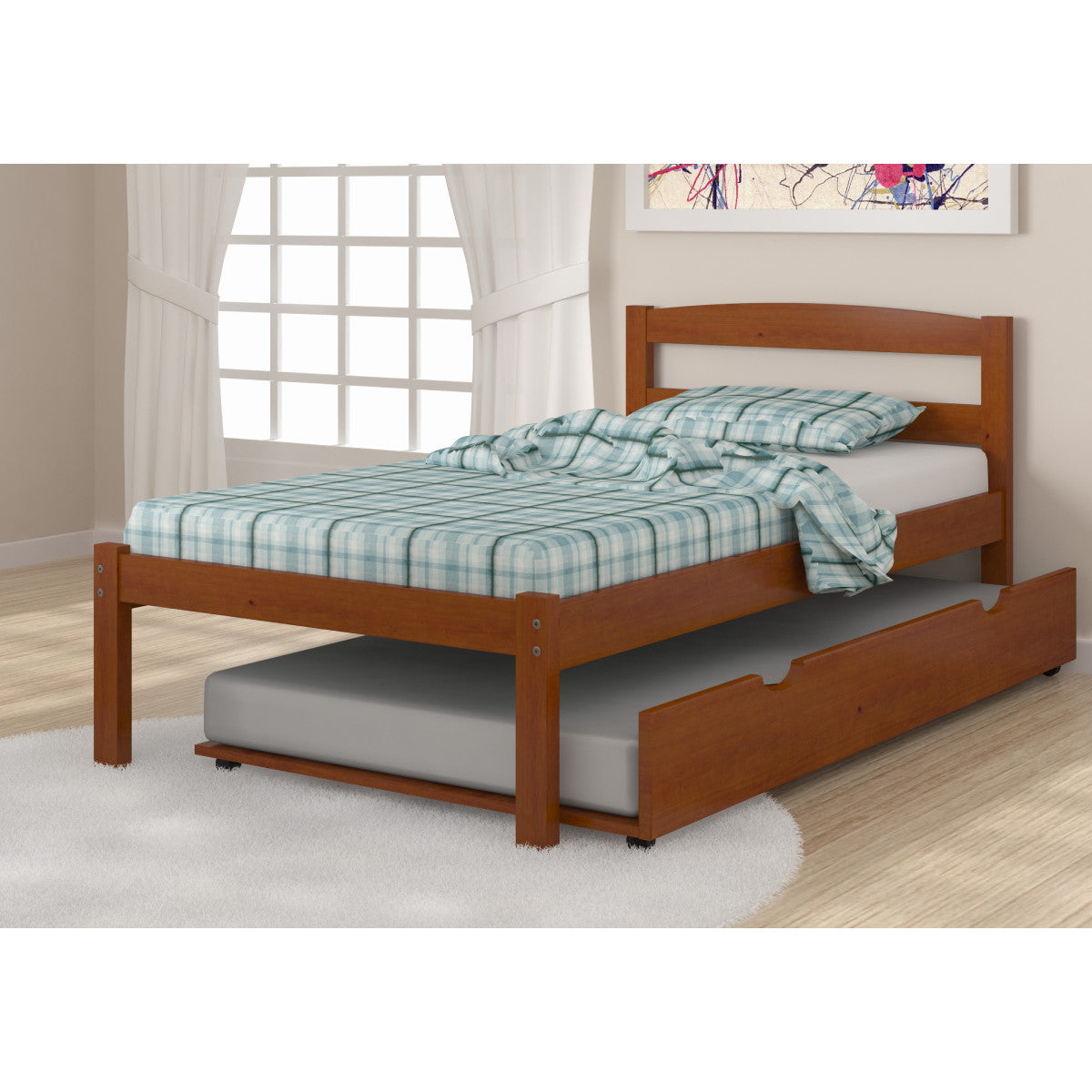 TWIN ECONO BED WITH TRUNDLE BED LIGHT ESPRESSO