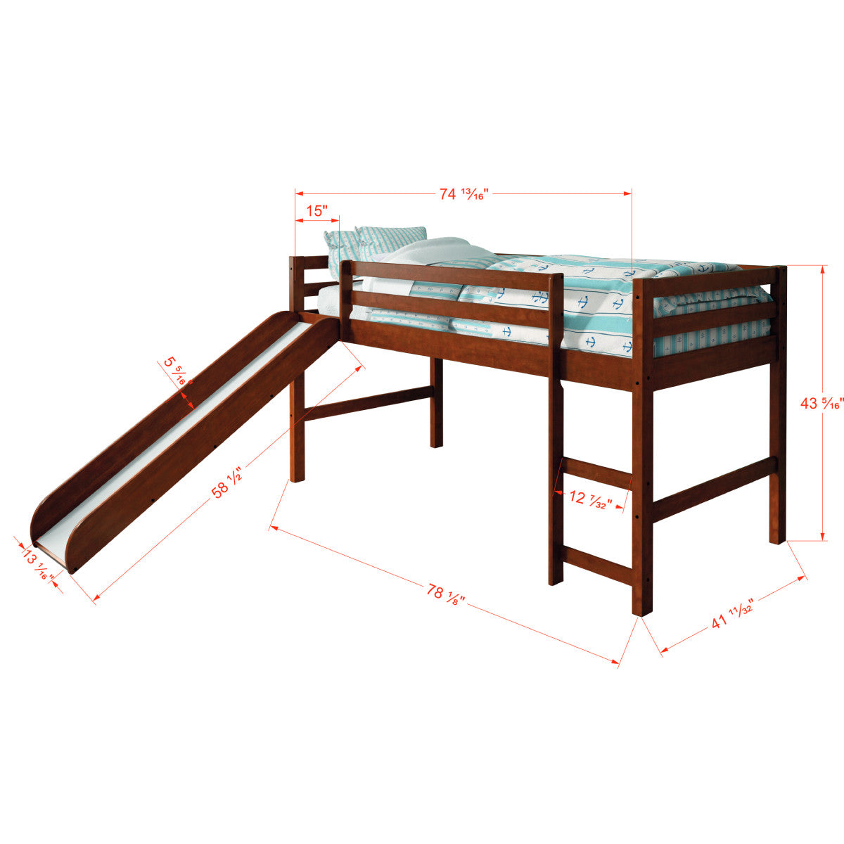 TENT BED ESPRESSO W/ZEBRA TENT KIT