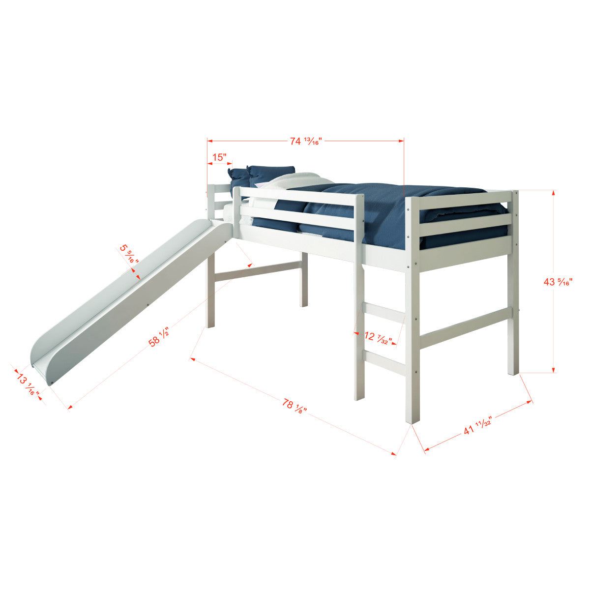 TENT BED WHITE W/PINK TENT KIT