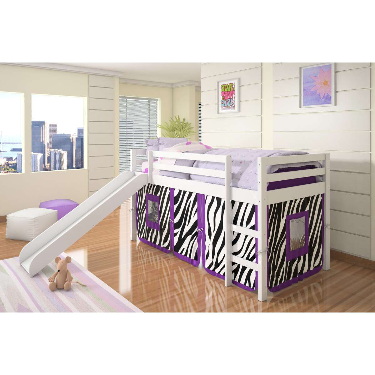 TENT BED WHITE W/ZEBRA TENT KIT