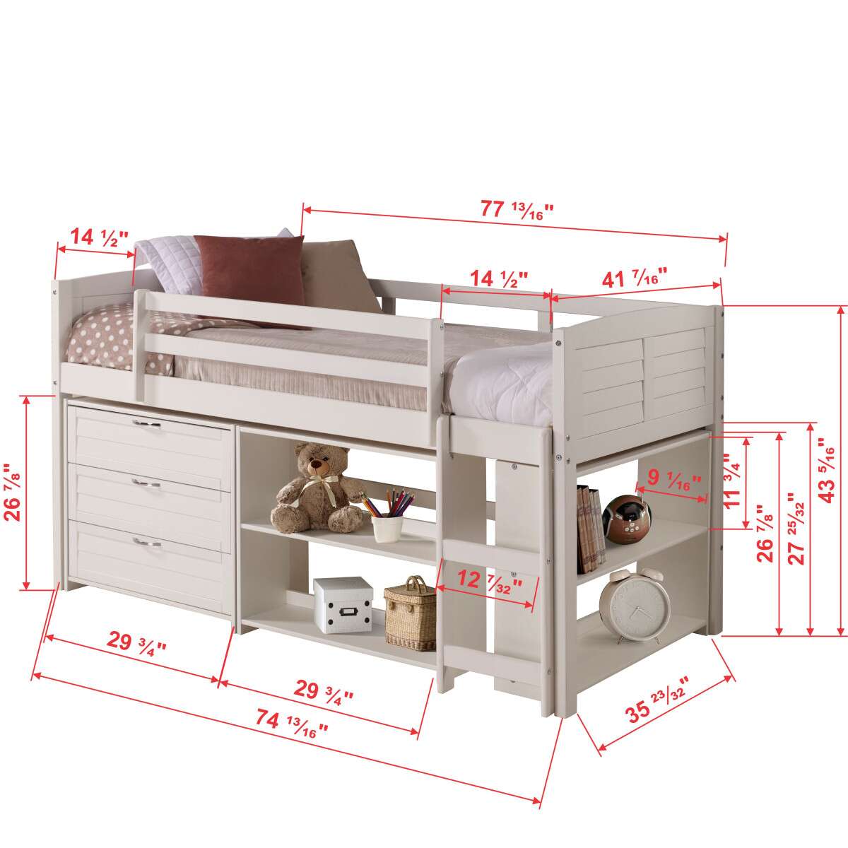 TWIN LOUVER LOW LOFT GROUP B - WHITE