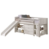 TWIN LOUVER LOW LOFT W/SLIDE IN WHITE FINISH GROUP B