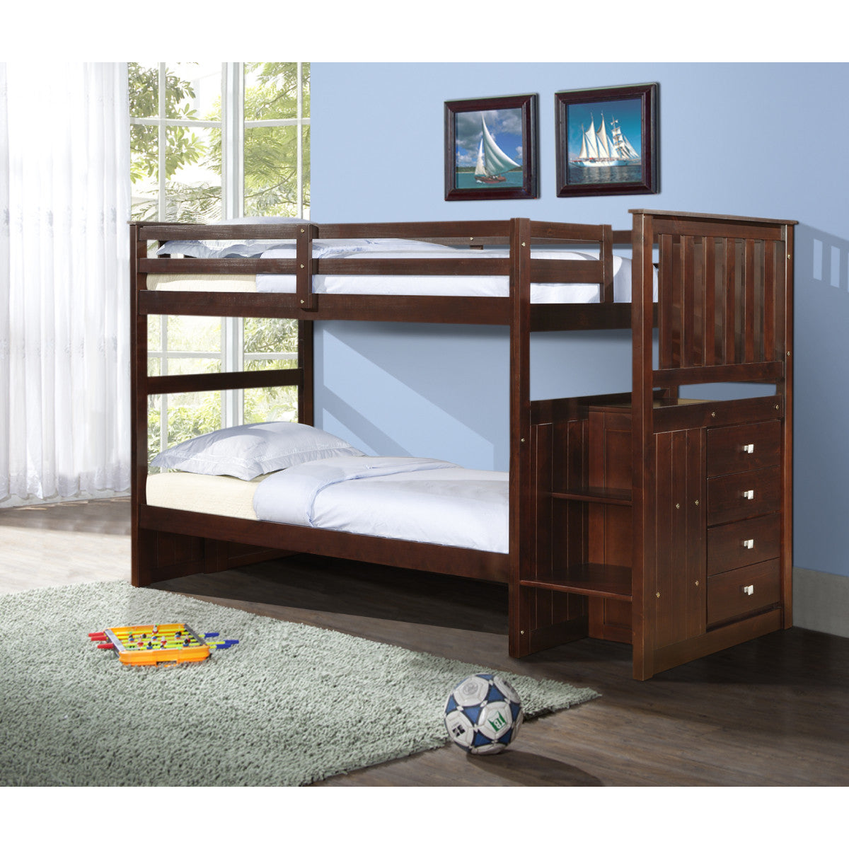 MISSION STAIRWAY BUNKBED CAPPUCCINO