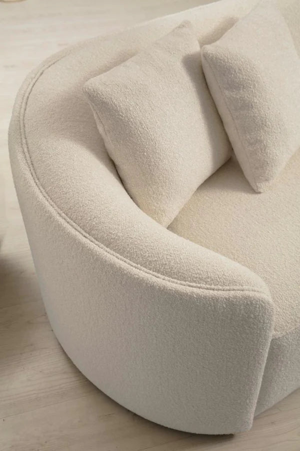 Cloe Ivory Boucle Curved RAF Sectional
