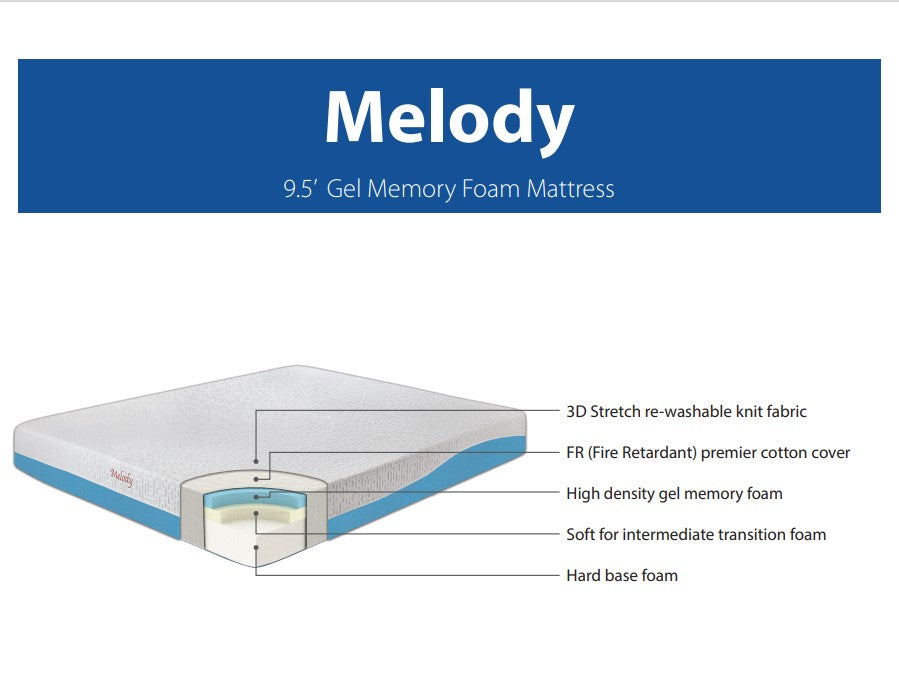Melody – 9.5″ Water Gel Memory Foam