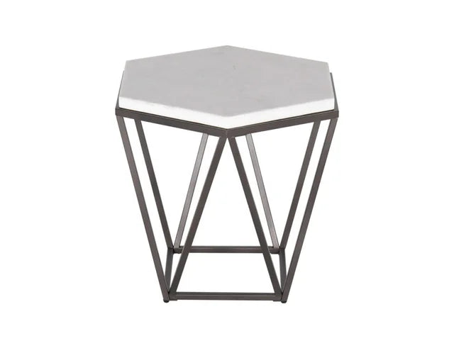 Marble Top Hexagon Cocktail Table + 2 End Table Set **New Arrival**