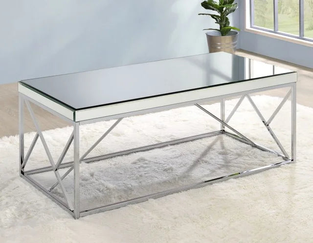 Mirrored Top Cocktail Table