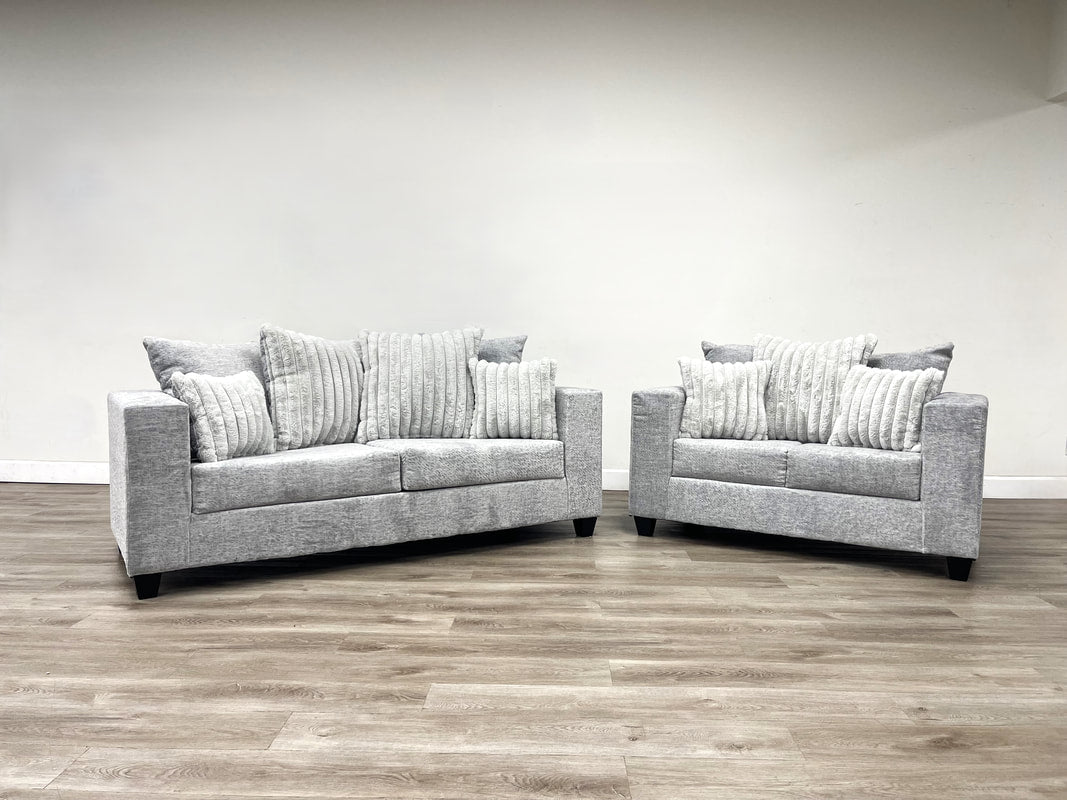 410-2PC-GRAY Sofa and Loveseat Set **NEW ARRIVAL**