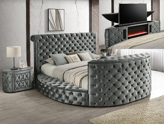 5212GY VOLTARE FIREPLACE/TV LIFT BED GREY - COMING SOON!