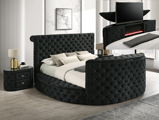 5212BK VOLTARE FIREPLACE/TV LIFT BED BLACK - COMING SOON!