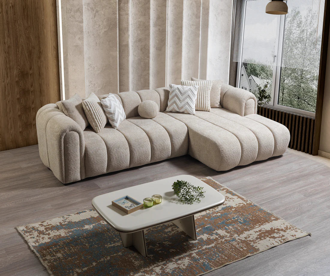 Lis Sand Boucle RAF 115” Sectional