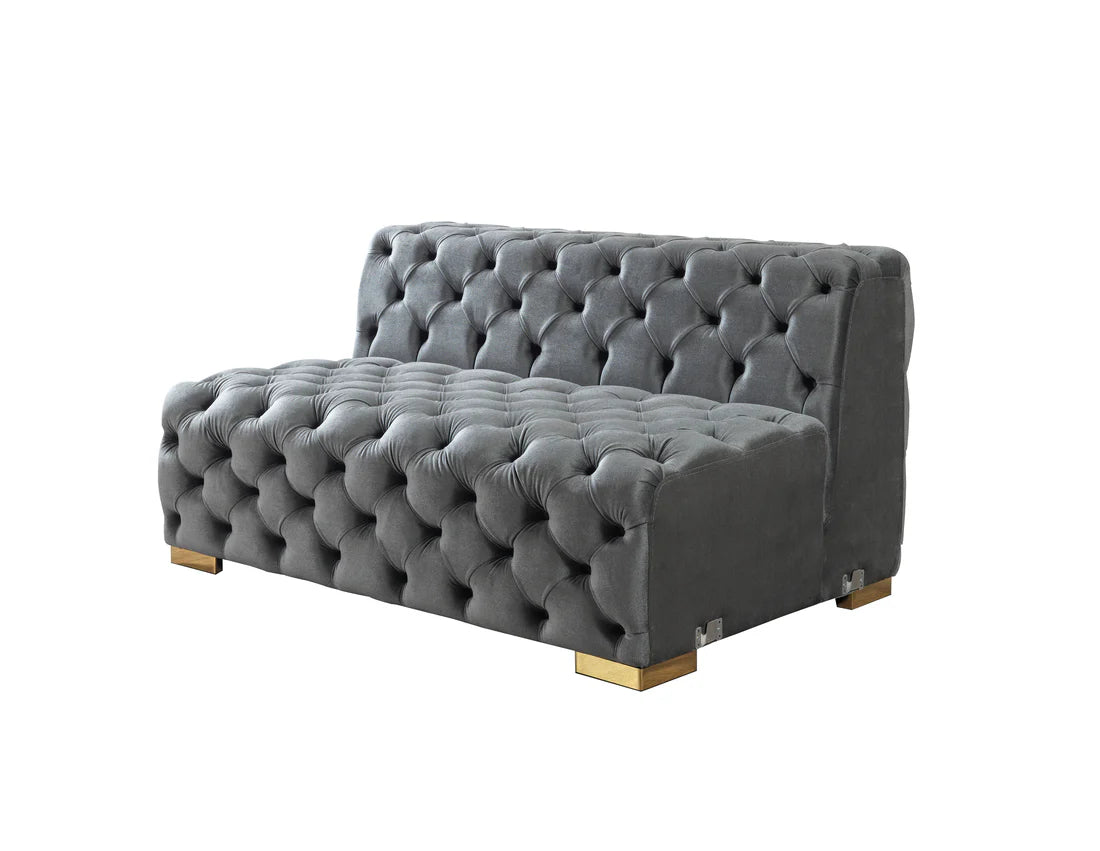 Neva Gray Velvet Double Chaise 138” Sectional