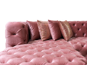 Neva Pink Velvet Double Chaise 138” Sectional