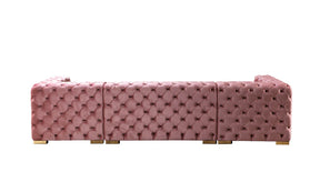 Neva Pink Velvet Double Chaise 138” Sectional