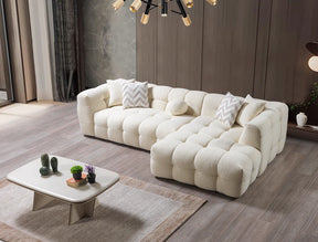 Ivy Ivory Boucle RAF 110” Sectional