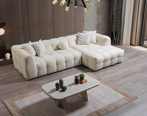 Ivy Ivory Boucle RAF 110” Sectional