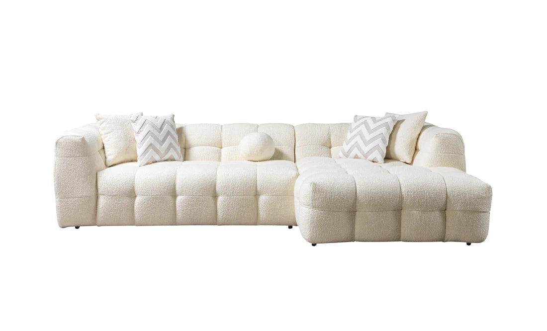 Ivy Ivory Boucle RAF 110” Sectional