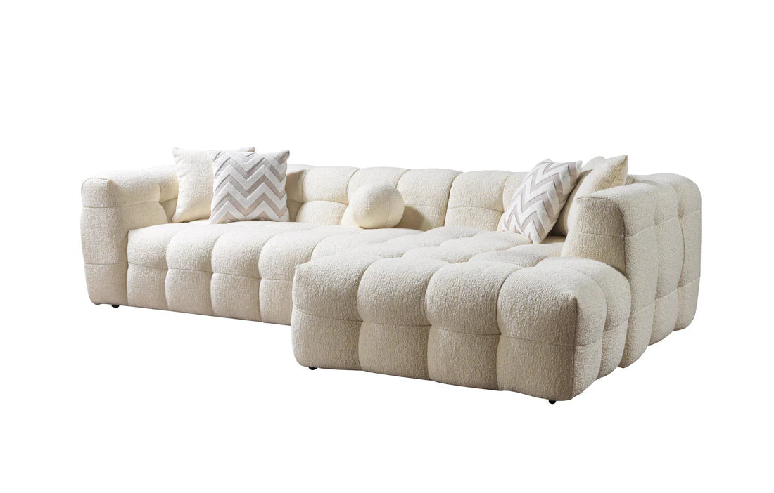 Ivy Ivory Boucle RAF 110” Sectional