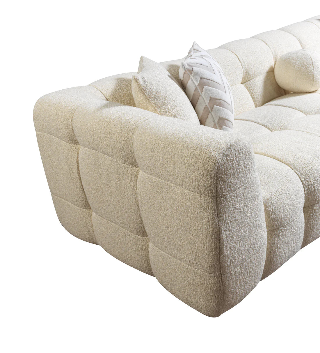 Ivy Ivory Boucle RAF 110” Sectional