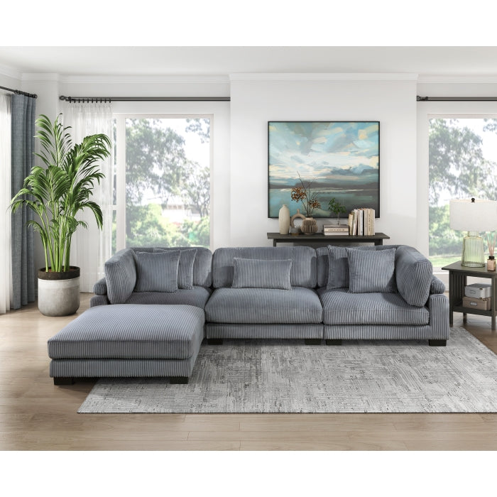 8555GY* 4OT 4-Piece Modular Sectional w/ Ottoman