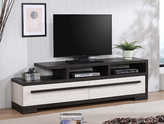 B8162-9 REMINGTON TV STAND CHALK/EBONY