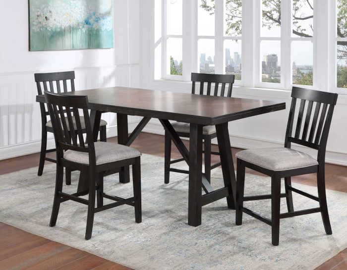 Halle 5-Piece Counter Dining Set (Counter Table & 4 Counter Chairs)