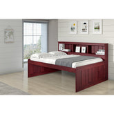FULL DAYBED BOOKCASE CAPTAINS BED MERLOT
