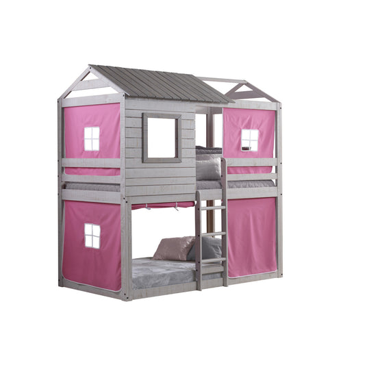 DEER BLIND RUSTIC GREY W/PINK TENT KIT