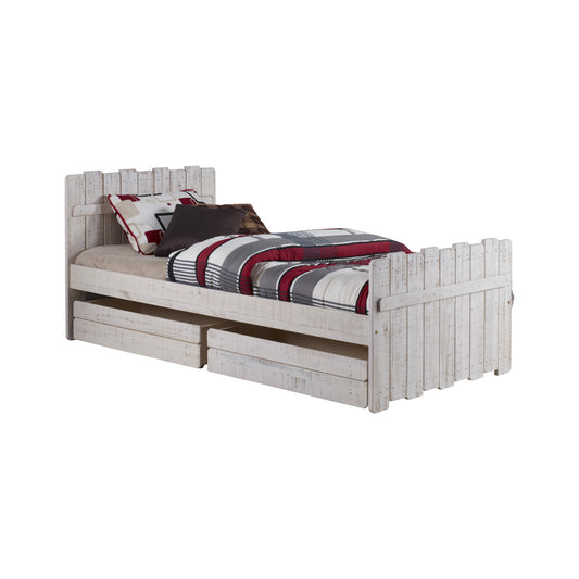 TWIN TREE HOUSE BED RUSTIC SAND W/TRUNDLE