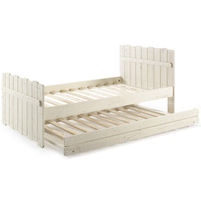 TWIN TREE HOUSE BED RUSTIC SAND W/TRUNDLE