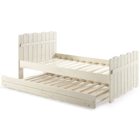 TWIN TREE HOUSE BED RUSTIC SAND W/TRUNDLE