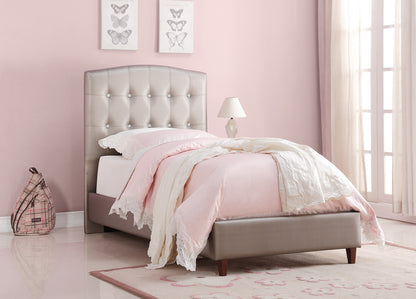 1501-TS Princess PU Silver Twin bed