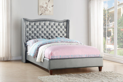 1501-TS Princess PU Silver Twin bed