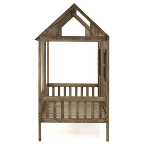 TWIN FRONT PORCH LOW LOFT RUSTIC DRIFTWOOD