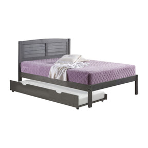 FULL LOUVER BED WITH TRUNDLE BED ANTIQUE GREY