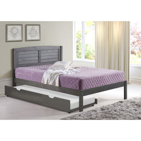 FULL LOUVER BED WITH TRUNDLE BED ANTIQUE GREY