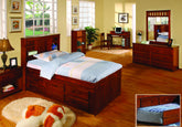 2820(Merlot) Captains Bed Twin