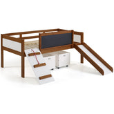 TWIN ART PLAY JUNIOR LOW LOFT WITH TOY BOXES IN ESPRESSO FINISH