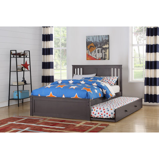 FULL PRINCETON BED WITH TRUNDLE BED SLATE GREY FINISH