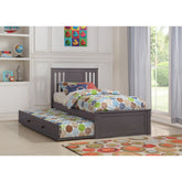 TWIN PRINCETON BED WITH TRUNDLE BED SLATE GREY FINISH