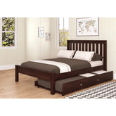 FULL CONTEMPO BED WITH TRUNDLE BED DARK CAPPUCCINO FINISH