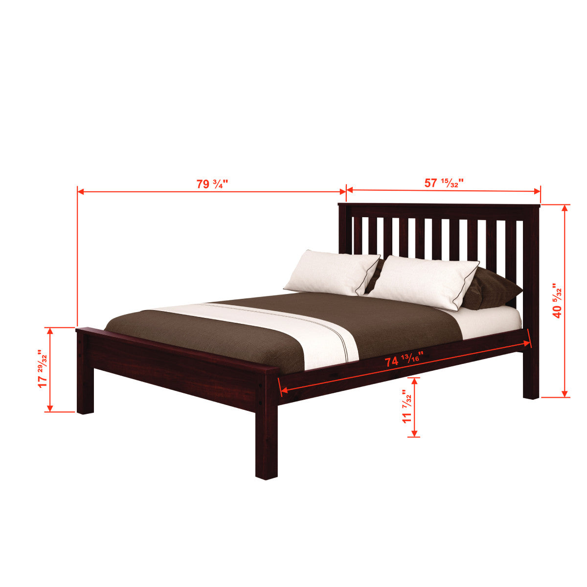FULL CONTEMPO BED WITH TRUNDLE BED DARK CAPPUCCINO FINISH