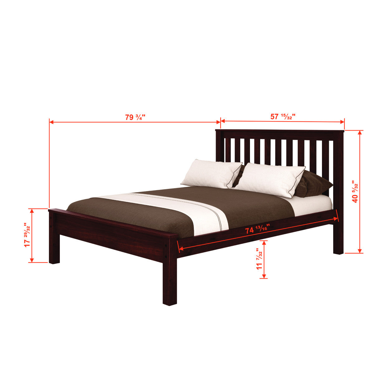 FULL CONTEMPO BED WITH DUAL UNDER BED DRAWERS DARK CAPPUCCINO FINISH