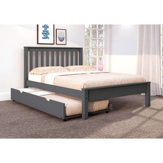 FULL CONTEMPO BED WITH TRUNDLE BED IN DARK GREY FINISH